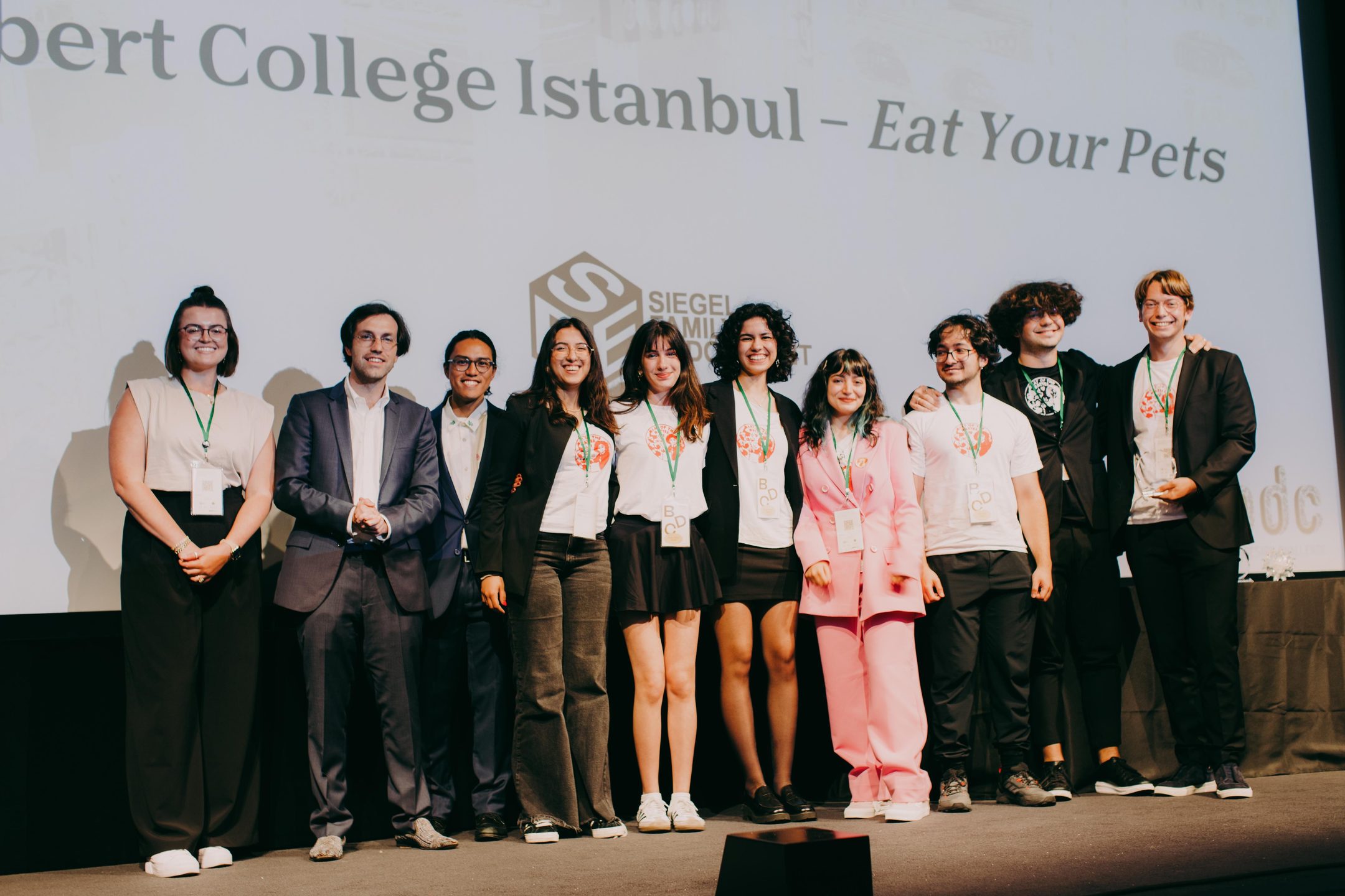 The Robert College team on stage at the Biodesign Challenge Summit