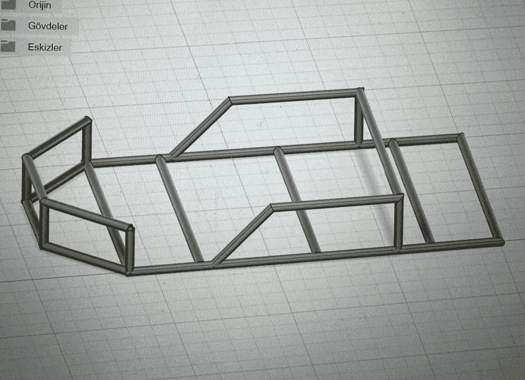 Fusion 360 model of the go-kart tube frame